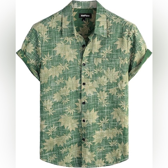 VATPAVE Front Pocket Hawaiian Short Sleeve Button Down Tropical Shirt Sz XXL - Picture 1 of 9